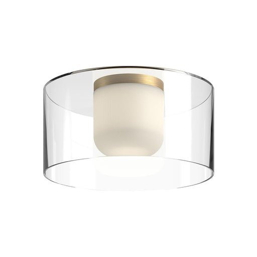 Birch 12-in Brushed Gold/clear Led Flush Mount | FM53512-BG/CL