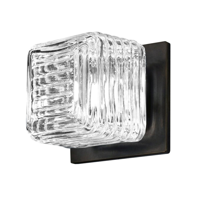 1lt Wall Sconce, Mb W/ Clr Ribbed Glass | BKY-51W-MB-CLR