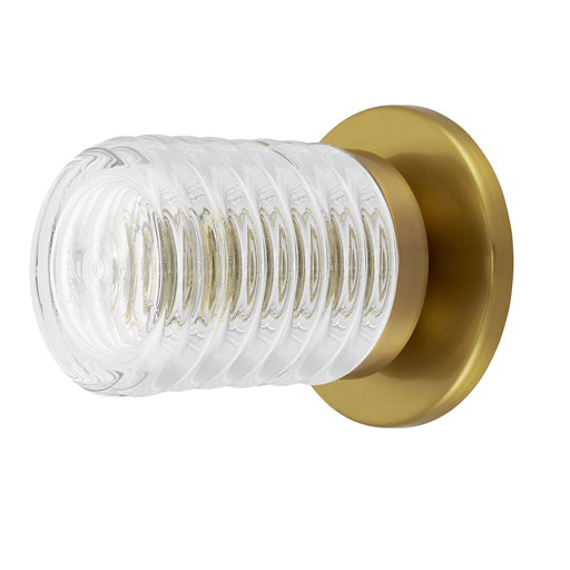 1lt Wall Sconce, Agb W/ Clr Ribbed Glass | BKY-61W-AGB-CLR