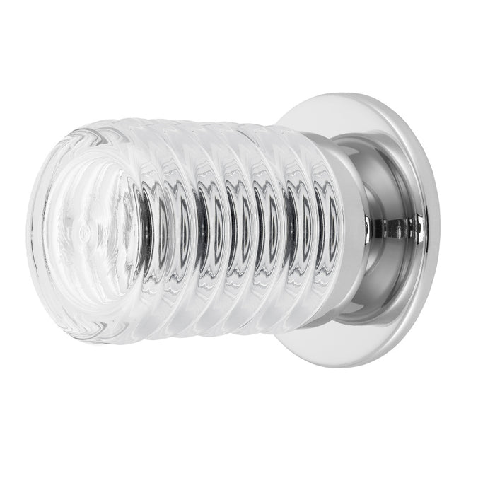 1lt Wall Sconce, Pc W/ Clr Ribbed Glass | BKY-61W-PC-CLR