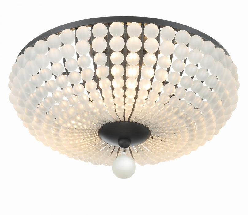 Crystorama Bella 3 Light Matte Black Semi Flush Mount