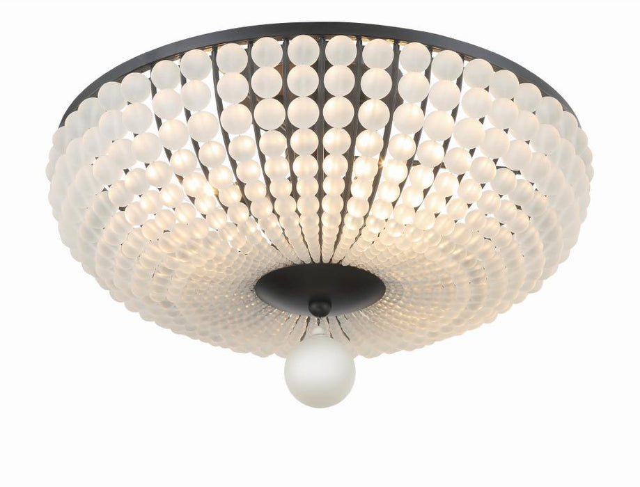 Crystorama Bella 4 Light Matte Black Semi Flush Mount