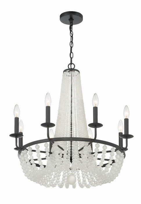 Crystorama Bella 8 Light Matte Black Chandelier