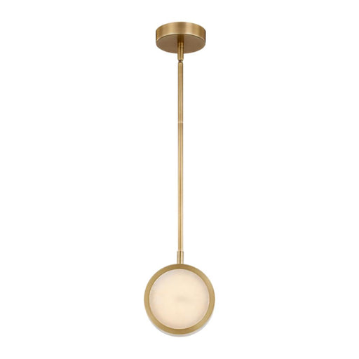 Alora Blanco 6-in Vintage Brass/Alabaster LED Pendant