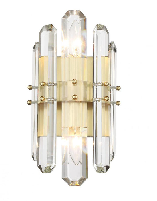 Crystorama Bolton 2 Light Aged Brass Sconce