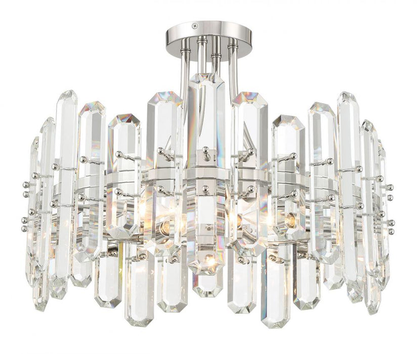 Crystorama Bolton 4 Light Polished Nickel Semi Flush Mount