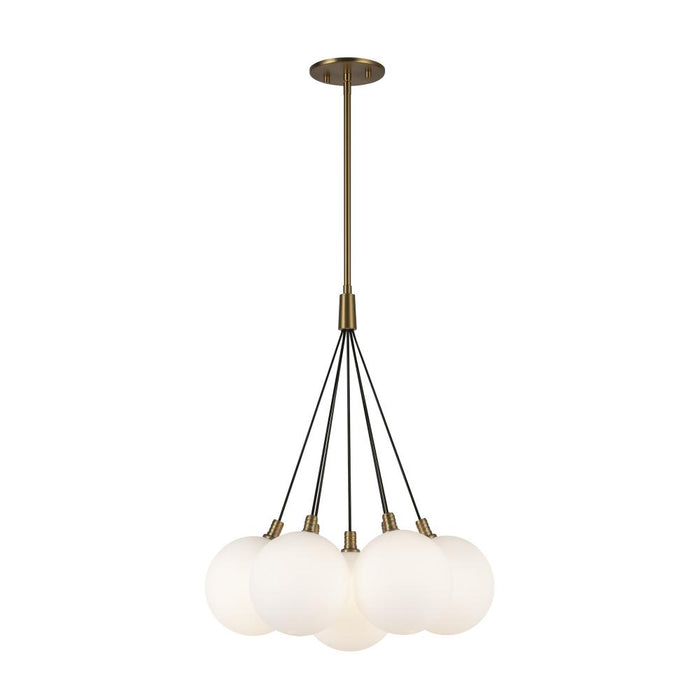 Kuzco Lighting Inc Bolla 16-in Brushed Gold/Opal Glass LED Chandelier