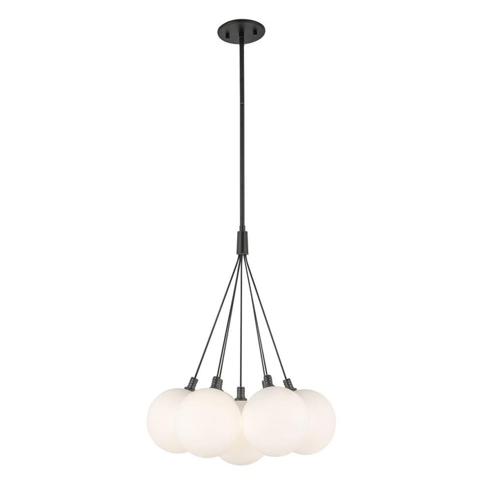 Kuzco Lighting Inc Bolla 16-in Black/Opal Glass LED Chandelier