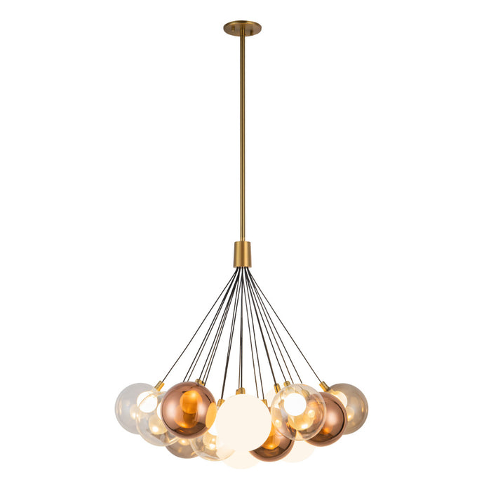 Bolla 28-in Gold Dimmable Led Chandelier | CH3128-BG/MGL