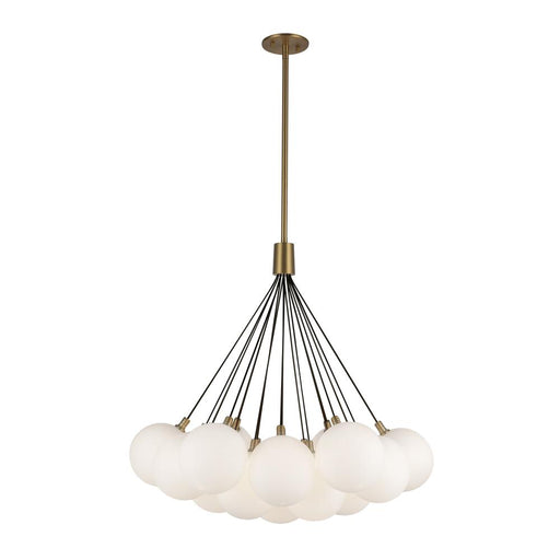 Kuzco Lighting Inc Bolla 28-in Brushed Gold/Opal Glass LED Chandelier