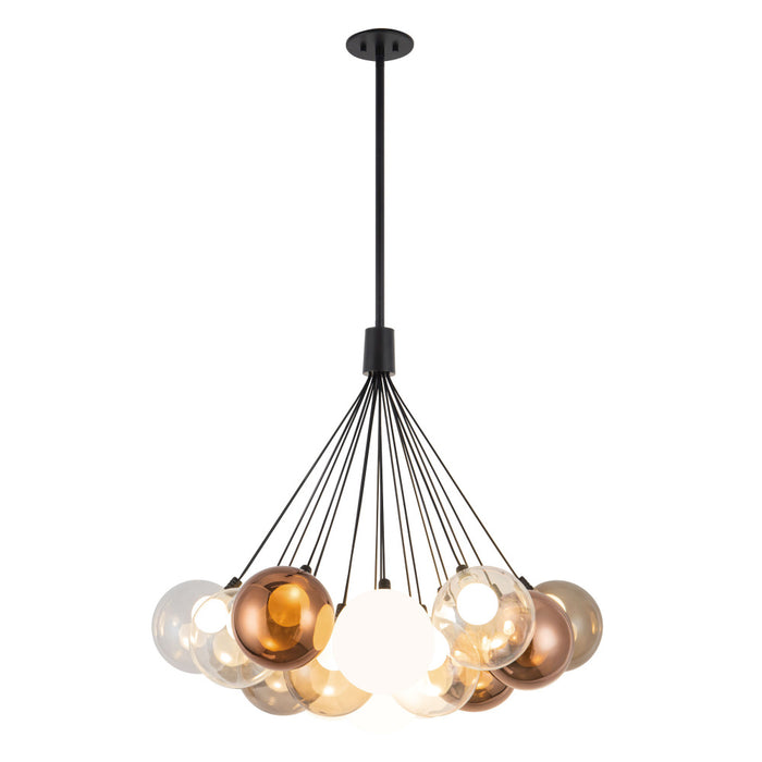 Bolla 28-in Black Dimmable Led Chandelier | CH3128-BK/MGL