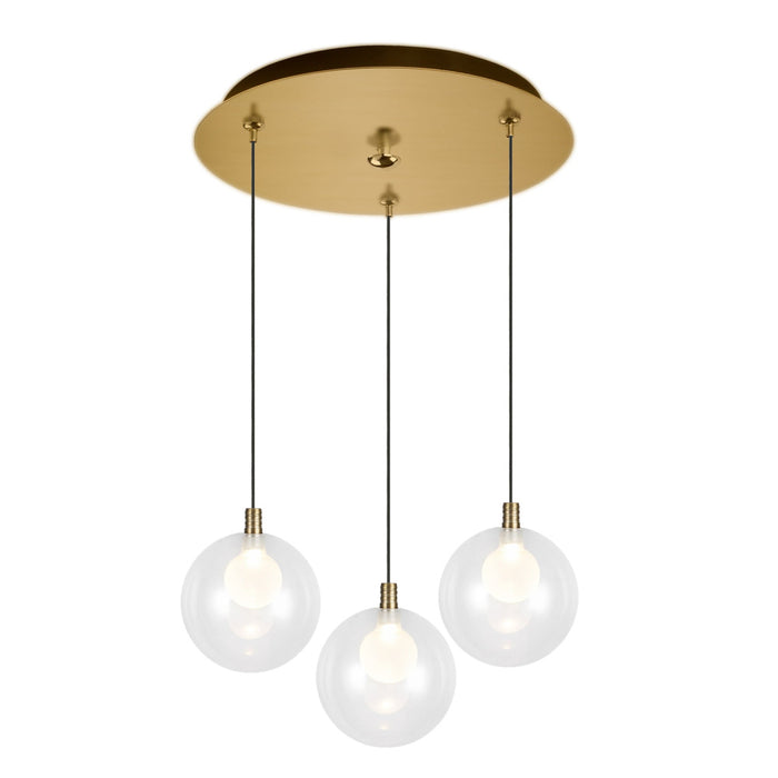 Bolla 12-in Brushed Gold 3-light Multi Pendant | MP3106BG-03