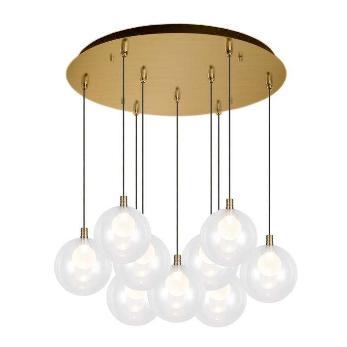 Bolla 20-in Brushed Gold 9-light Multi Pendant | MP3106BG-09