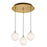 Bolla 12-in Brushed Gold/opal Glass 3-light Multi Pendant | MP3106BGOP-03