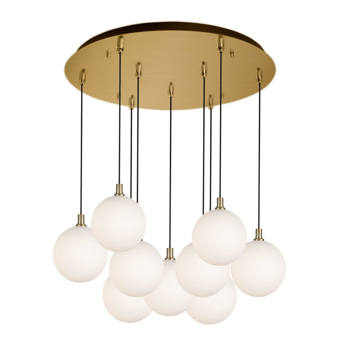 Bolla 20-in Brushed Gold/opal Glass 9-light Multi Pendant | MP3106BGOP-09