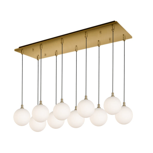 Bolla 29-in Brushed Gold/opal Glass 10-light Multi Pendant | MP3106BGOP-10
