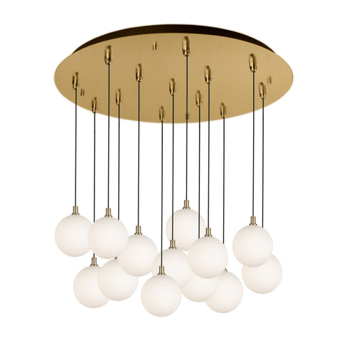 Bolla 25-in Brushed Gold/opal Glass 13-light Multi Pendant | MP3106BGOP-13