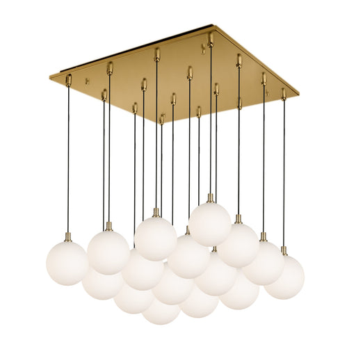 Bolla 21-in Brushed Gold/opal Glass 16-light Multi Pendant | MP3106BGOP-16