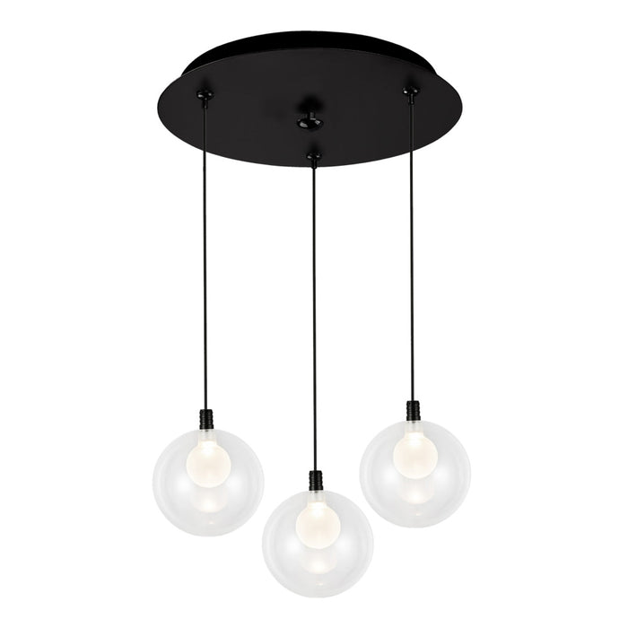 Bolla 12-in Black 3-light Multi Pendant | MP3106BK-03