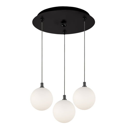 Bolla 12-in Black/opal 3-light Multi Pendant | MP3106BKOP-03