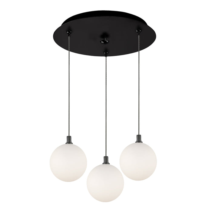 Bolla 12-in Black/opal 3-light Multi Pendant | MP3106BKOP-03