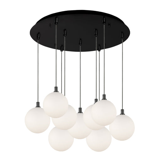 Bolla 20-in Black/opal Glass 9-light Multi Pendant | MP3106BKOP-09