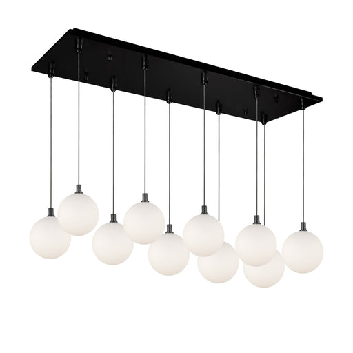 Bolla 29-in Black/opal Glass 10-light Multi Pendant | MP3106BKOP-10