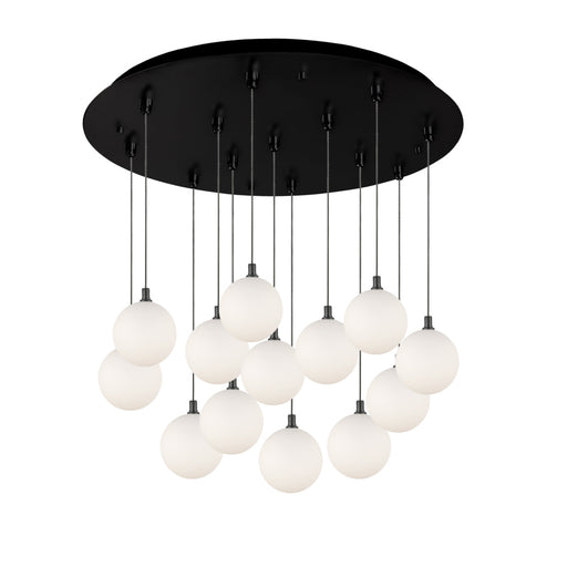 Bolla 25-in Black/opal Glass 13-light Multi Pendant | MP3106BKOP-13