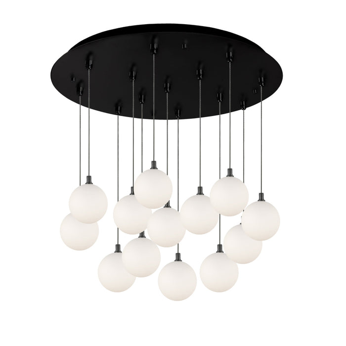 Bolla 25-in Black/opal Glass 13-light Multi Pendant | MP3106BKOP-13