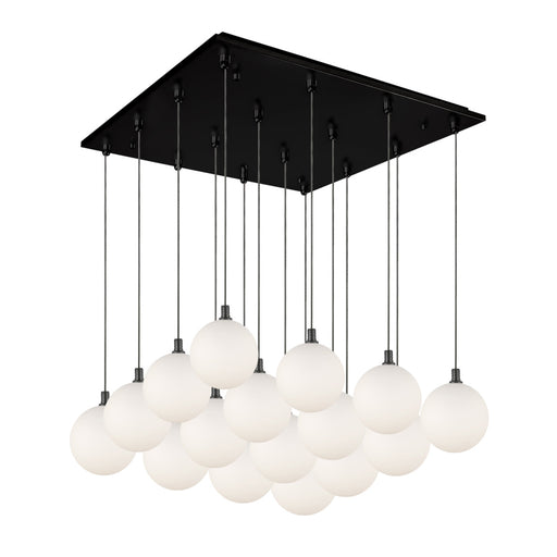 Bolla 21-in Black/opal Glass 16-light Multi Pendant | MP3106BKOP-16