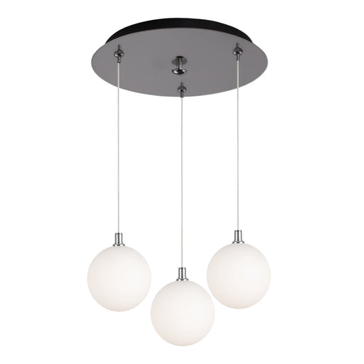 Bolla 12-in Chrome/opal Glass 3-light Multi Pendant | MP3106CHOP-03