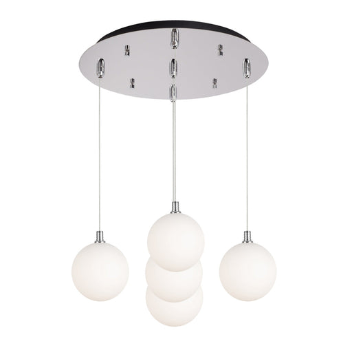 Bolla 16-in Chrome/opal Glass 5-light Multi Pendant | MP3106CHOP-05