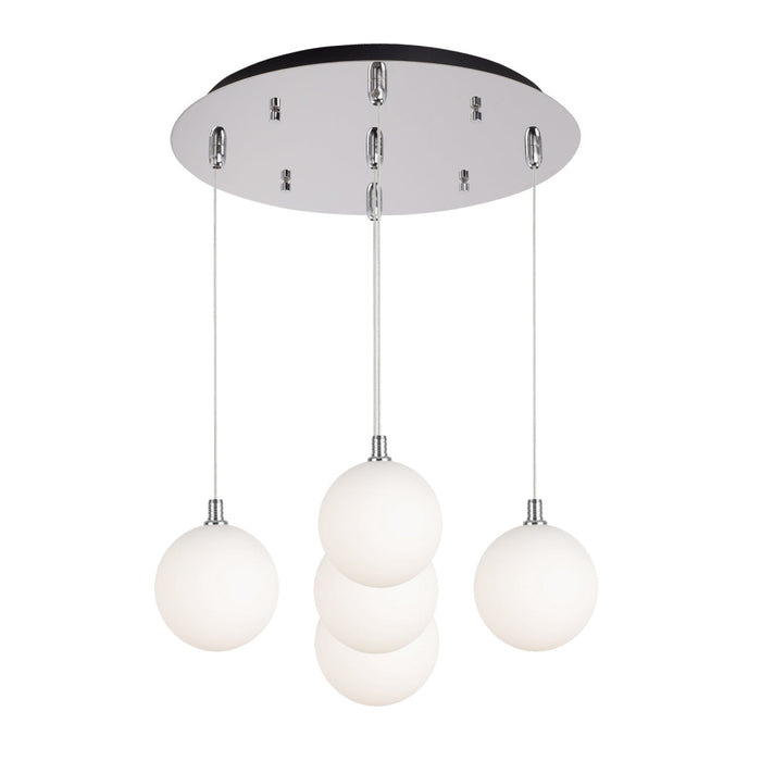 Bolla 16-in Chrome/opal Glass 5-light Multi Pendant | MP3106CHOP-05