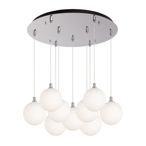 Bolla 20-in Chrome/opal Glass 9-light Multi Pendant | MP3106CHOP-09