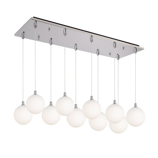 Bolla 29-in Chrome/opal Glass 10-light Multi Pendant | MP3106CHOP-10