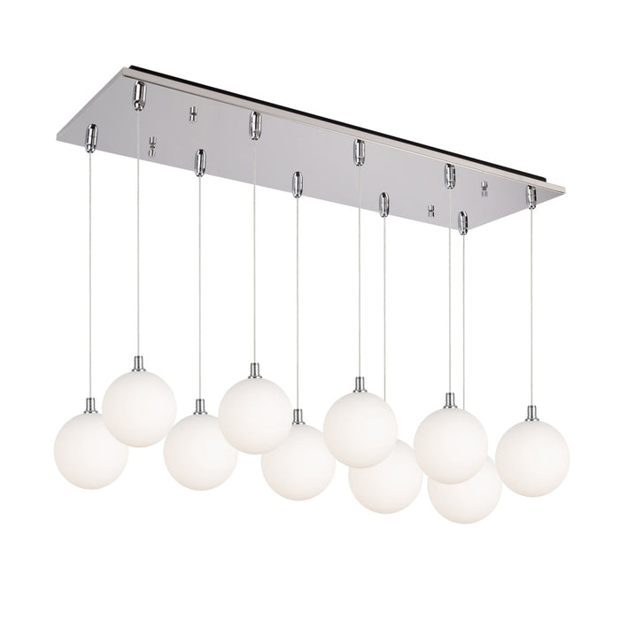 Bolla 29-in Chrome/opal Glass 10-light Multi Pendant | MP3106CHOP-10