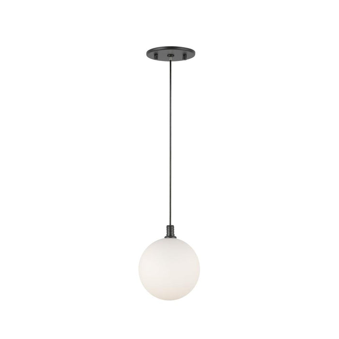 Kuzco Lighting Inc Bolla 5-in Black/Opal Glass LED Pendant