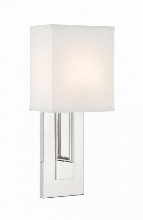 Crystorama Brent 1 Light Polished Nickel Sconce