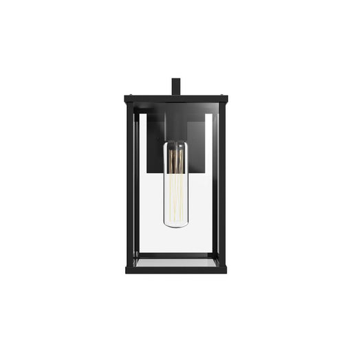 Alora Brentwood 12-in Clear Glass/Textured Black 1 Light Exterior Wall Sconce