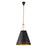 Brickell 20-in Matte Black/hazelnut Leather 3 Lights Pendant | PD342020MBHL