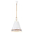 Alora Brickell 20-in Matte White/Hazelnut Leather 3 Lights Pendant