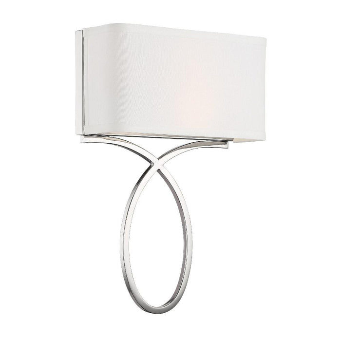 Crystorama Brinkley 2 Light Polished Nickel Sconce