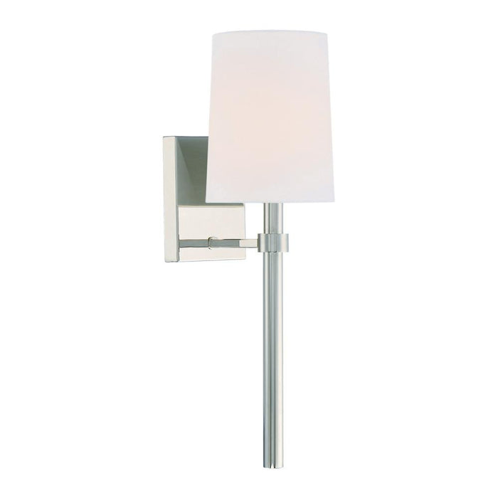 Crystorama Bromley 1 Light Polished Nickel Sconce