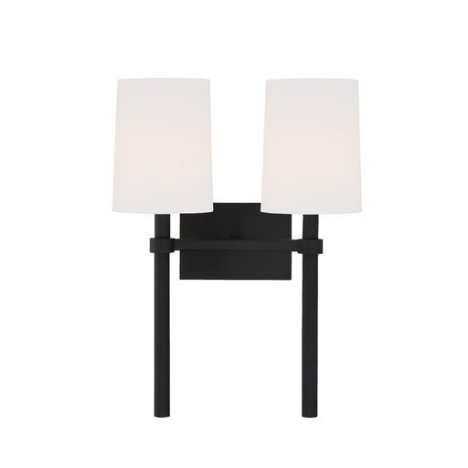 Crystorama Bromley 2 Light Black Forged Sconce