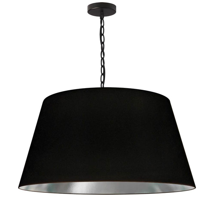 1lt Brynn Large Pendant, Blk/sv Shade, Black | BRY-L-BK-697