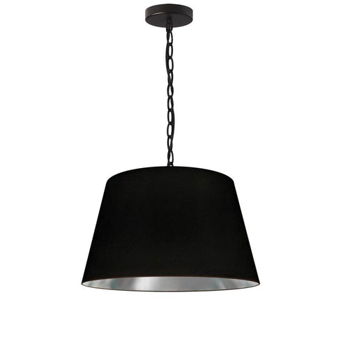 1lt Brynn Small Pendant, Blk/sv Shade, Black | BRY-S-BK-697