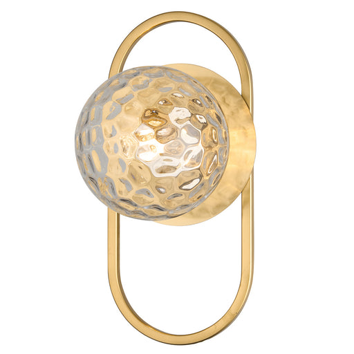 1lt Wall Sconce, Agb W/ Clr Hammered Glass | BUR-121W-AGB-CLR