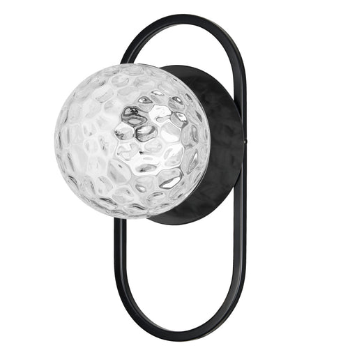 1lt Wall Sconce, Mb W/ Clr Hammered Glass | BUR-121W-MB-CLR