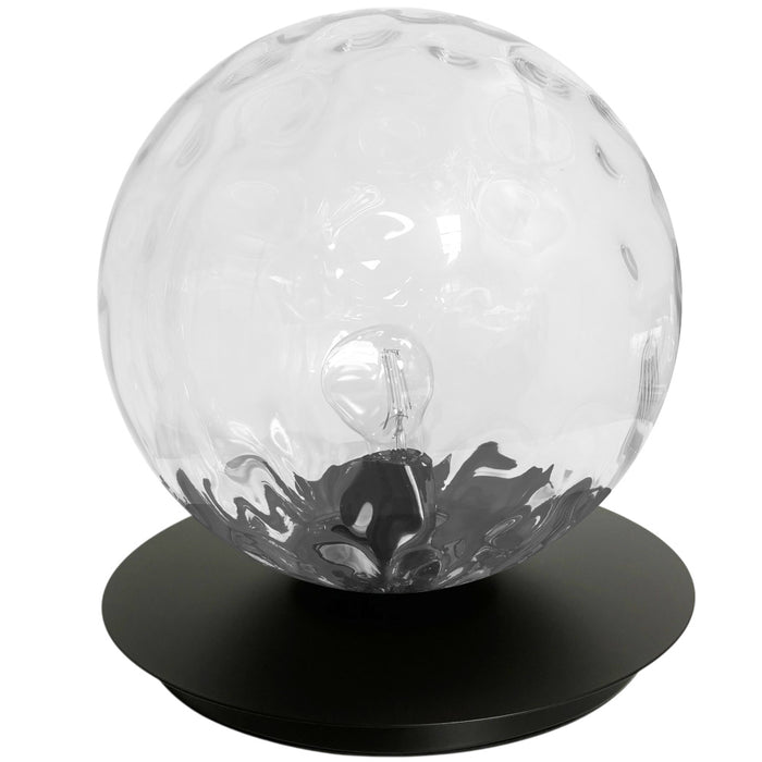 1lt Table Lamp, Mb W/ Clr Hammered Glass | BUR-131T-MB-CLR