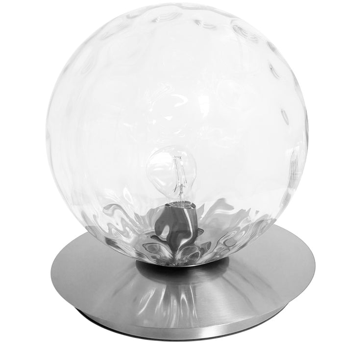 1lt Table Lamp, Pc W/ Clr Hammered Glass | BUR-131T-PC-CLR